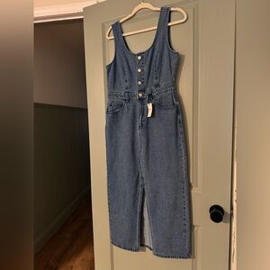 NWT Denim Button-Up Sleeveless Dress